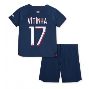 Paris Saint-Germain Vitinha Ferreira #17 Replika Babytøj Hjemmebanesæt Børn 2023-24 Kortærmet (+ Korte bukser)